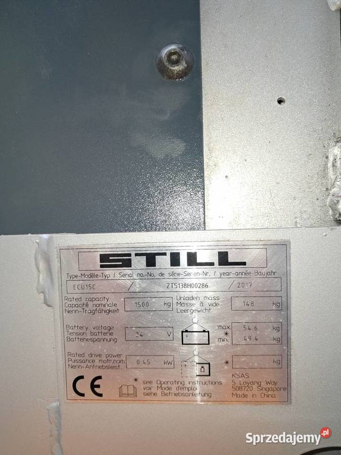 Wózek paleciak elektryczny Still ECU 15C Bytom