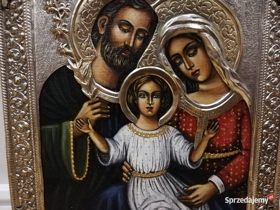 Piękna ikona przedstawiająca Świętą Rodzinę łódzkie Łódź