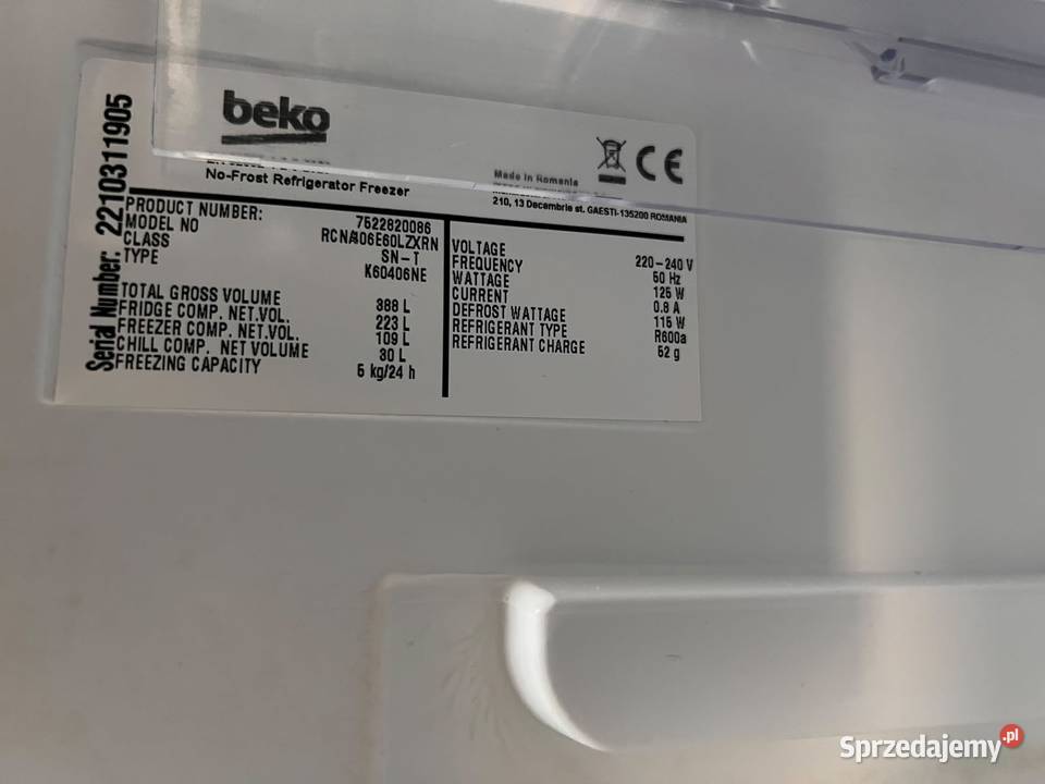 Lodówka BEKO 202 No Frost solidna Transport Warszawa