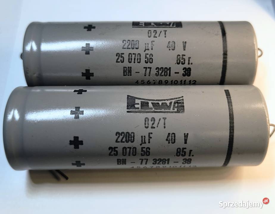 10 KONDENSATOR 2200uF40V ELWA POLSKI ORYGINAŁ Wieliczka