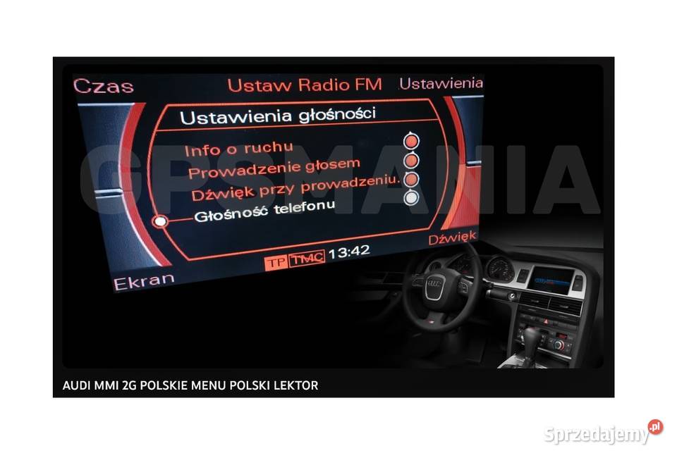 Polskie menu nawigacji Audi MMI 2G A4 A5 A6 A8 Łódź