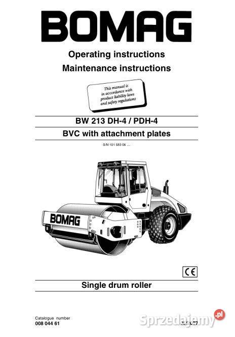 BOMAG BW213DH4 PDH4 BW213 D4 instrukcja obsługi Kielce