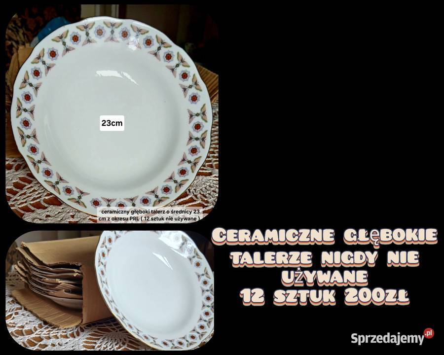 12x ceramiczny talerz NOWE Hrubieszów sprzedam