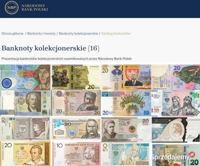16 x KOMPLETNY Zestaw Banknot Kolekcjonerski Pozostałe Sosnowiec