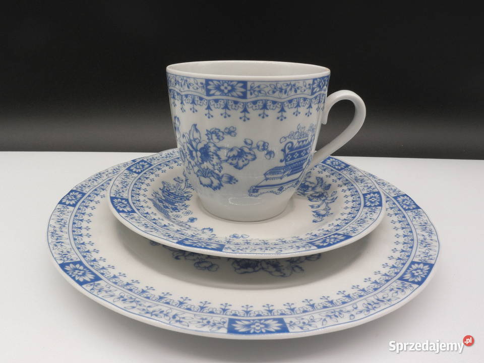 Zestaw śniadaniowy z porcelany trio herbaciane Raszków