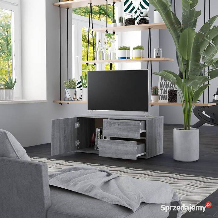 Szafka pod telewizor szary dąb sonoma 80x34x36 mazowieckie