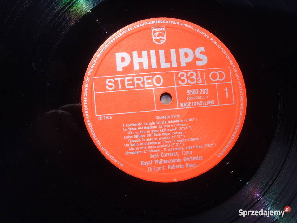 Klasyka LP JOSE CARRERAS ROBERTO BENZI 1976 płyta winylowa Wołów