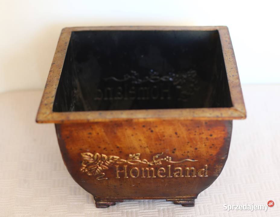 Metalowa ozdobna osłonka doniczka kwadratowa Gdańsk