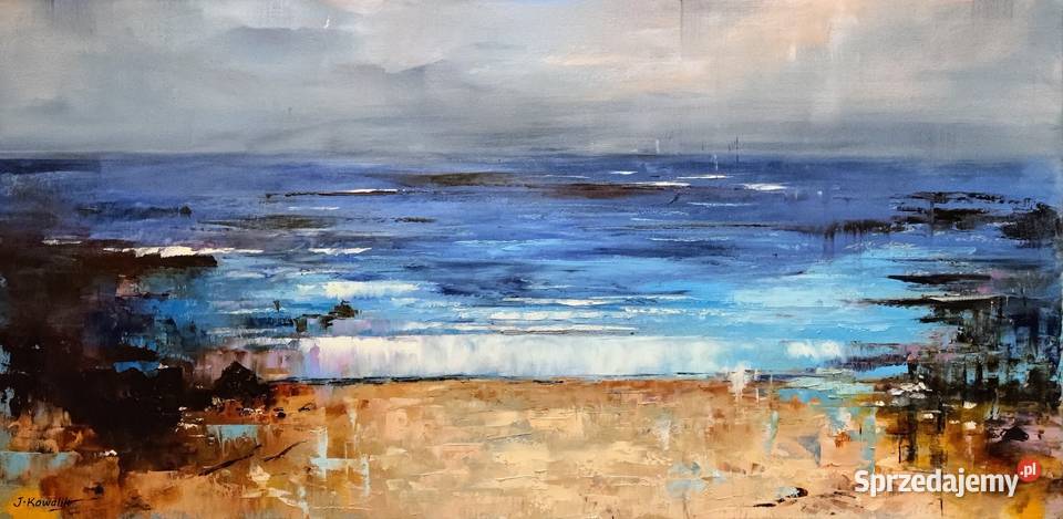 Kowalik Morze Obraz olejny 120x60 marynistyka Świnoujście