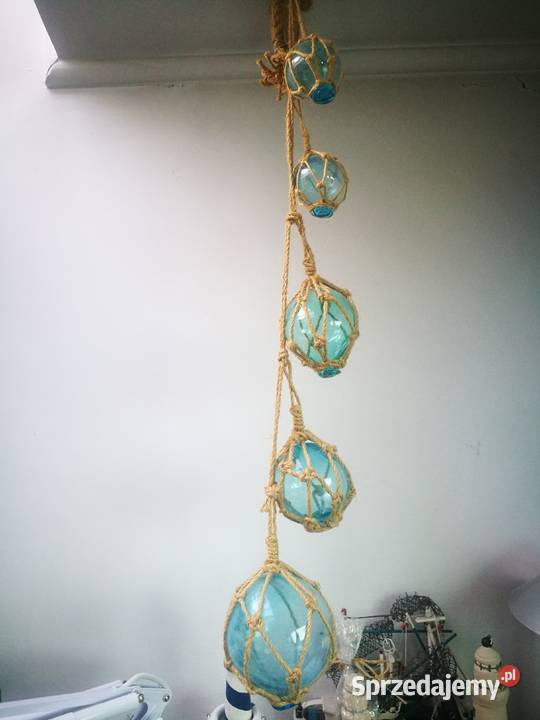 Szklane boje rybackie na sznurku zestaw Warszawa