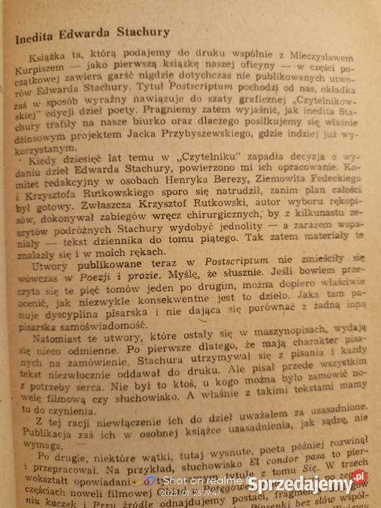 Stachura książki Postscriptum księgarnia Praga Warszawa sprzedam