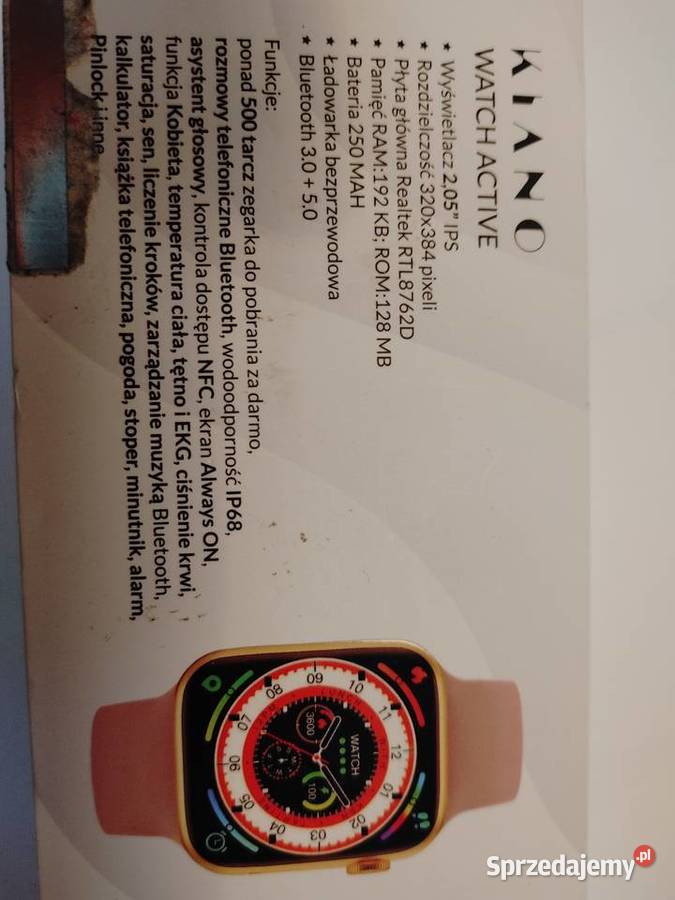 KIANO Watch Active stylowy złoty smartwatch Kraków