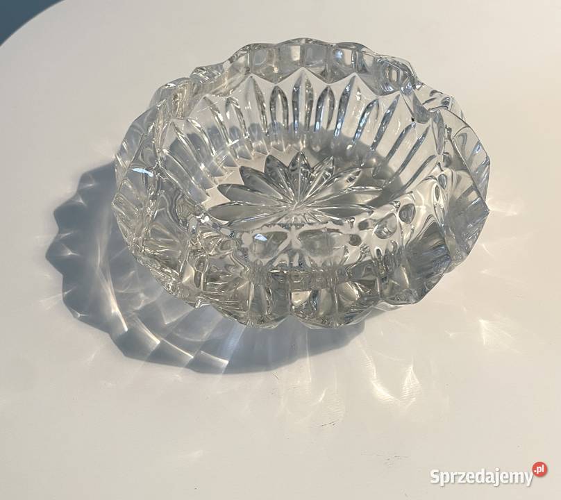 Piękna popielniczka kryształowa dekoracja przezroczysty kujawsko-pomorskie Brodnica