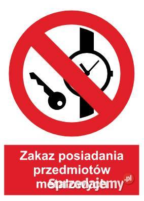 Naklejka BHP Zakaz posiadania przedmiotów Kamionna