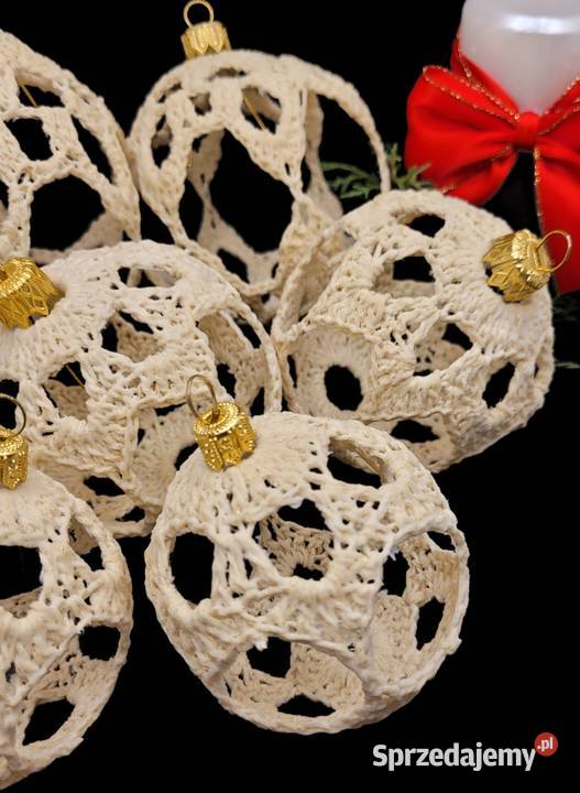 Bombki ażurowe ręcznie wykonane kpl6 Krzywaczka