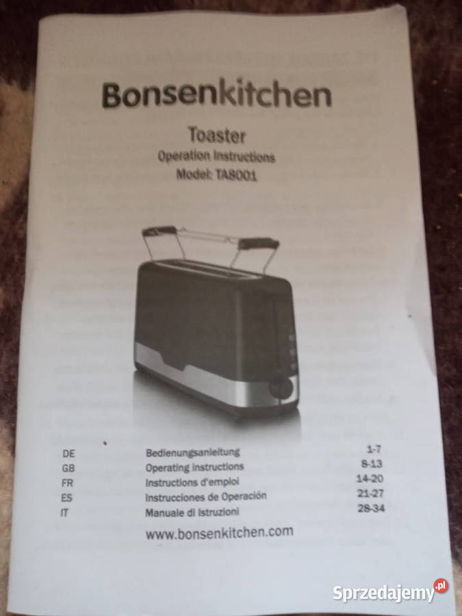 Nowy toster Bonsenkitchen zachodniopomorskie Stargard sprzedam