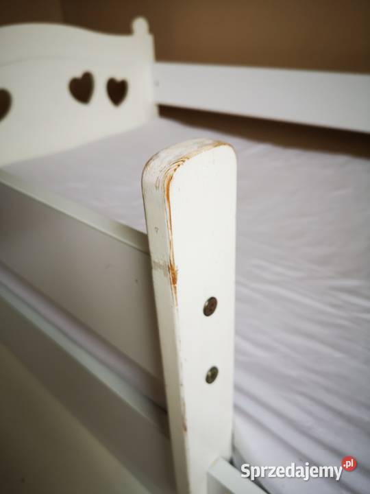 Białe łóżko dziecięce Laura 160x80 z barierką i Meble mazowieckie