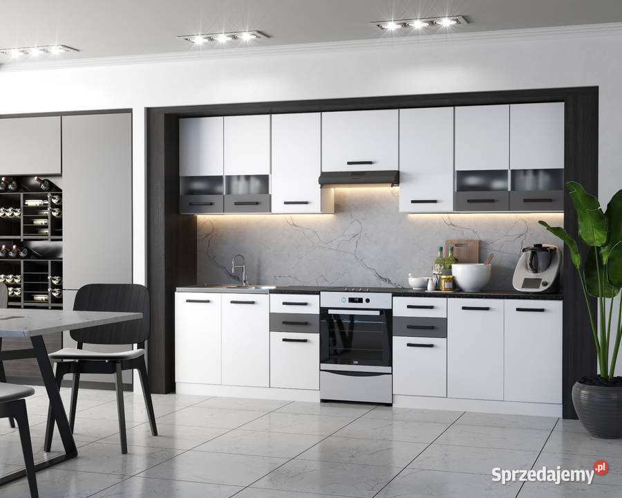 Meble Kuchenne Biało Szare Elio 30m Nowoczesny warmińsko-mazurskie Elbląg