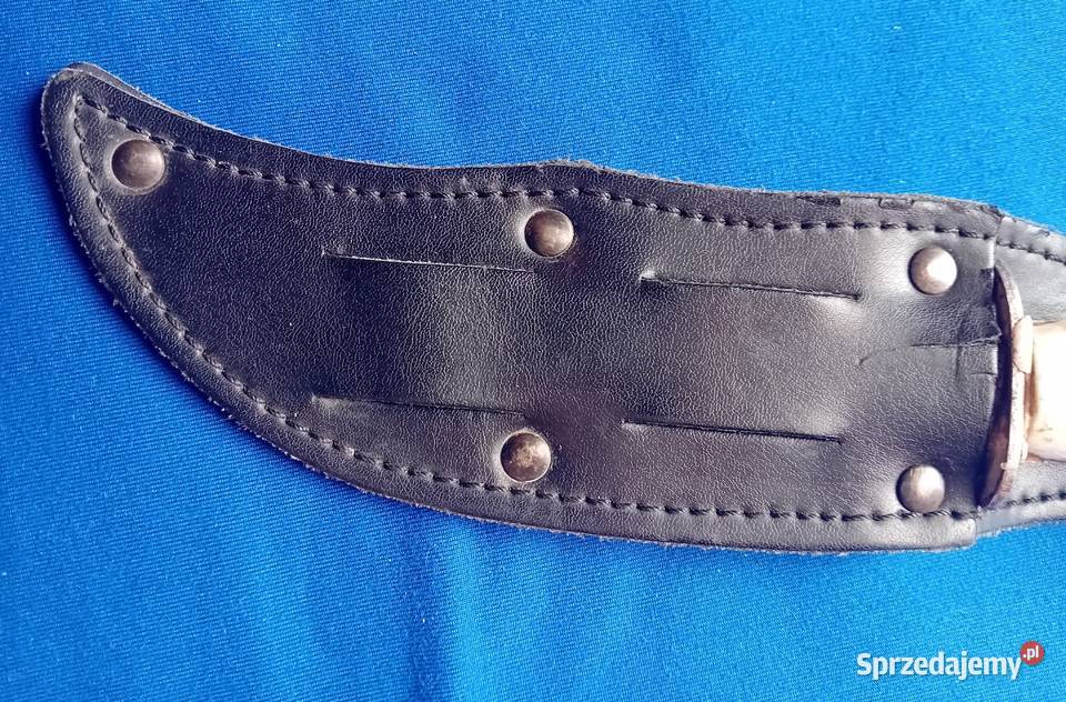 Nóż myśliwski finka rękojeść z imitacji rogu PRL Koźminek