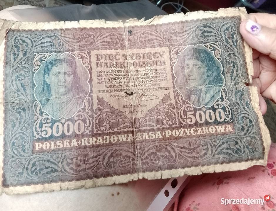 Sprzedam papierowe 5000 marek Polskich z 1920 sprzedam