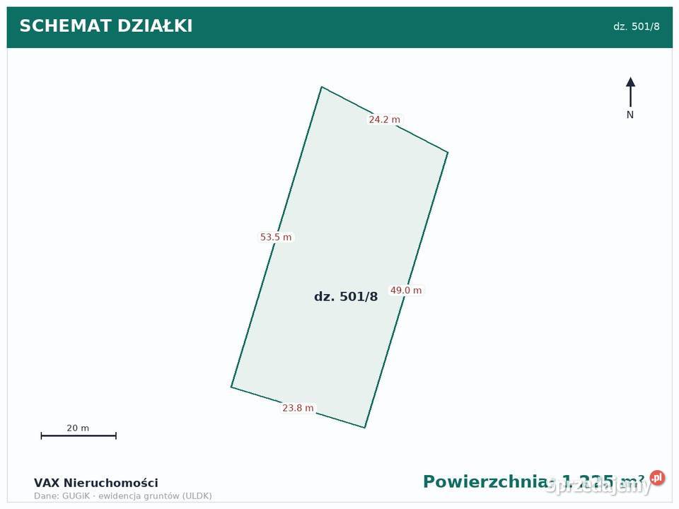 Działka na sprzedaż Mikołów 1225 m