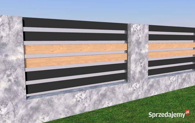 Metalowe przęsło ogrodzeniowe nowoczesne stalowe skrzydłowa Zawoja