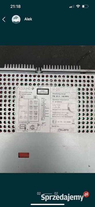 Radio Cdmp3auxusb XZOUND X25 osobowe Morąg