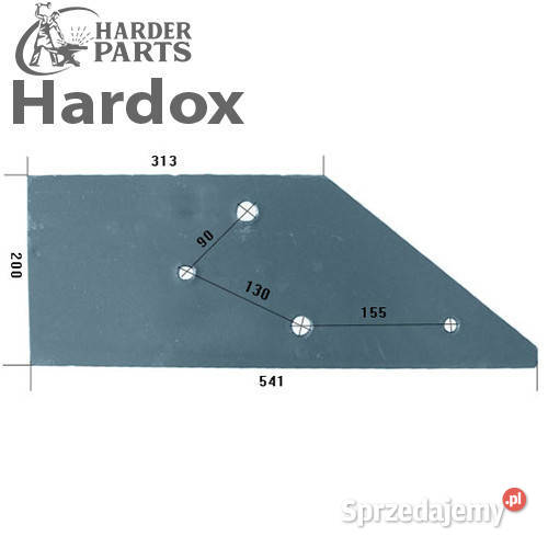 Płoza krótka HARDOX 103501L części do pługa Suwałki