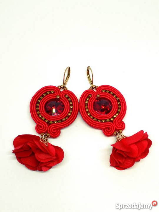CZERWONE KOLCZYKI Z CHWOSTEM SUTASZ Warszawa
