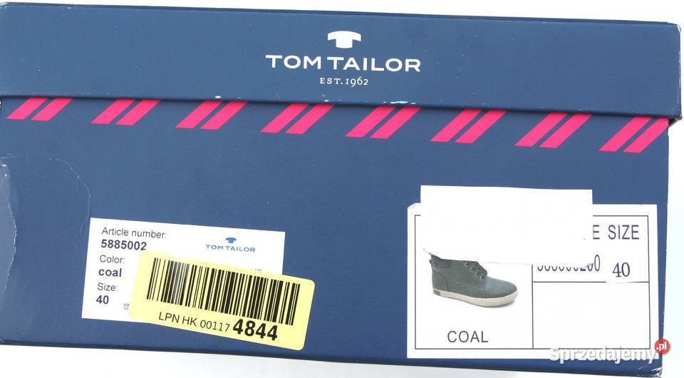 40 Sneakersy męskie Tom Tailor grafitowe 265 Szczerbice