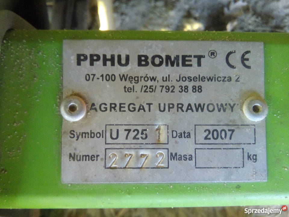 Agregat uprawowy Bomet maszyny uprawowe Grudź