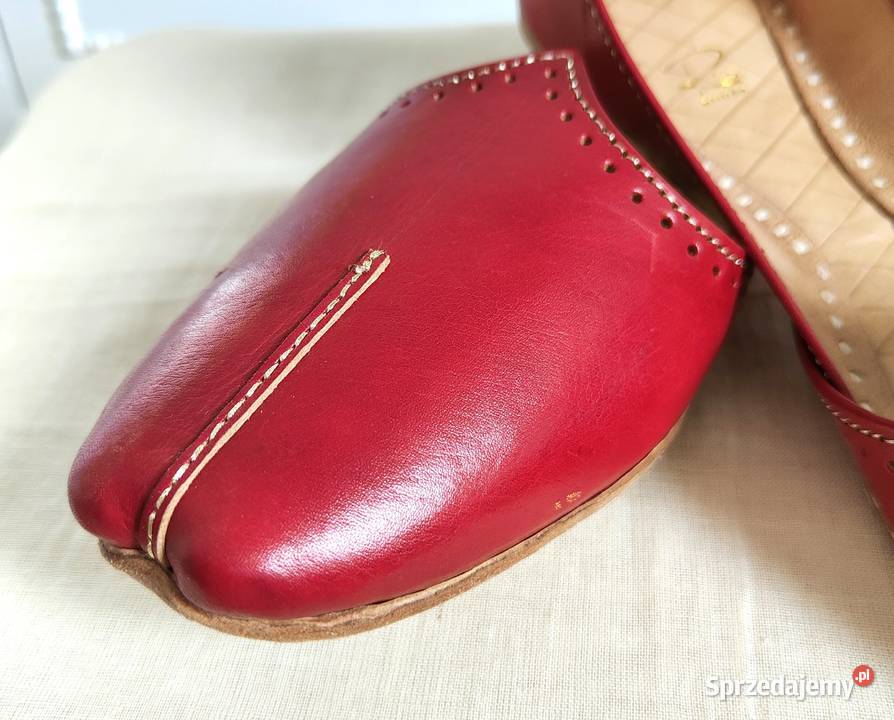 Czerwone skórzane buty balerinki 39 skóra orient zachodniopomorskie Szczecin sprzedam
