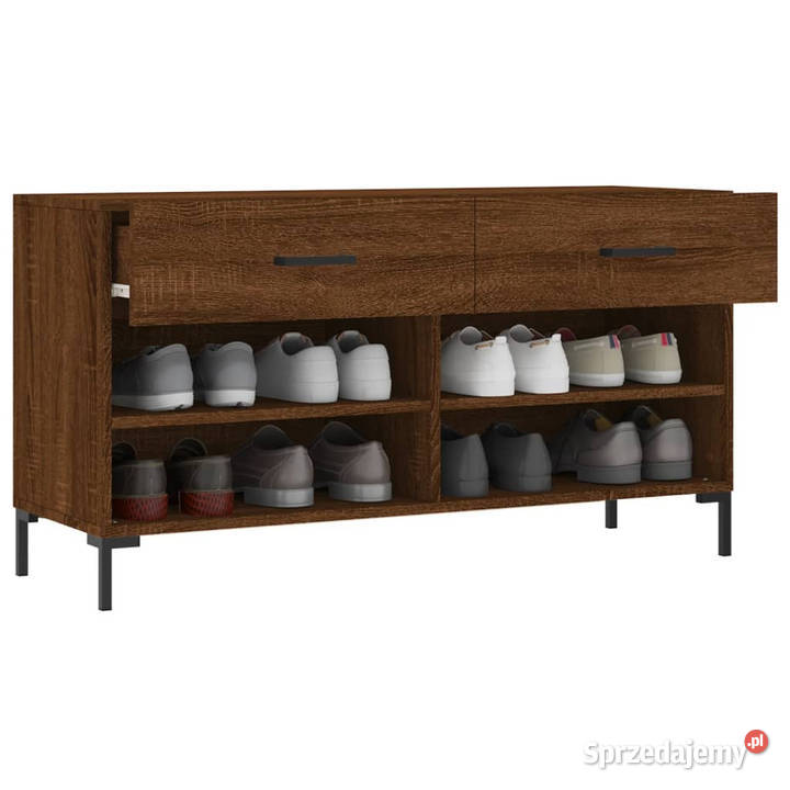 Ławka z miejscem na buty brązowy dąb 102x35x55 mazowieckie Warszawa