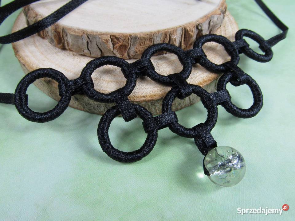 Naszyjnik bransoletka komplet zestaw czarny Katowice