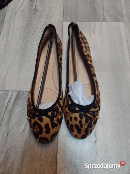 4243 Panterkowe baleriny wieczorowe NOWE