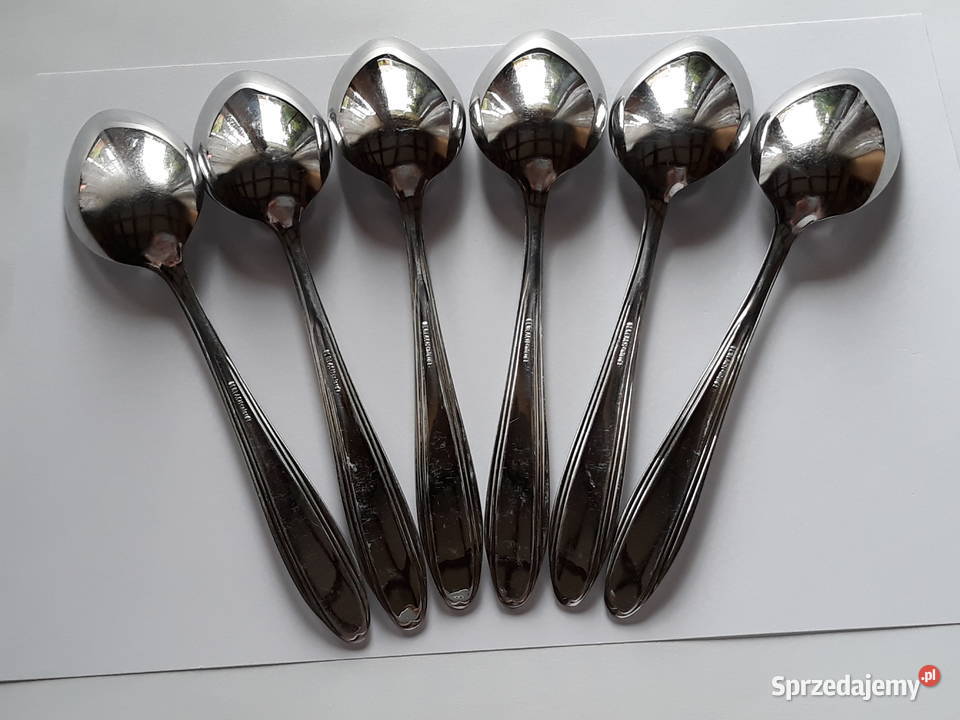 Łyżki obiadowe BAKELIT Gerlach sztućce PRL Sztućce śląskie Dąbrowa Górnicza