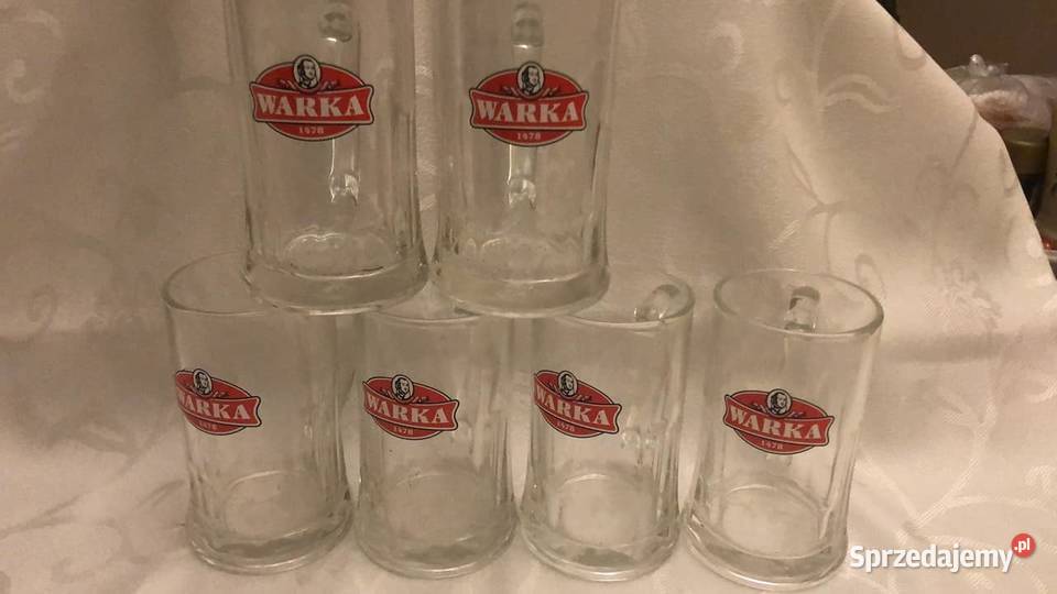 kolekcja kufli do piwa WARKA6 sztuk szklane z mazowieckie Zegrze