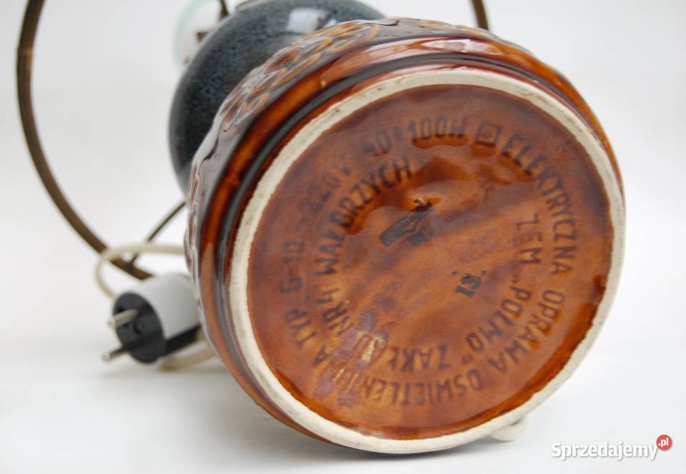 Lampa stołowa ceramiczna Polmo Wałbrzych PRL lubelskie Lublin