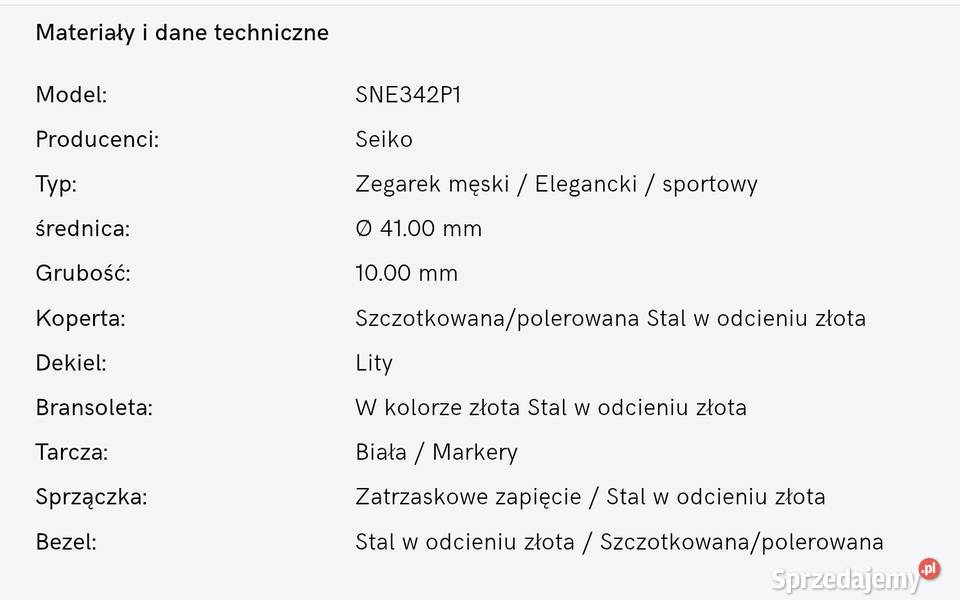 Seiko solar gold SNEP1342 Lublin