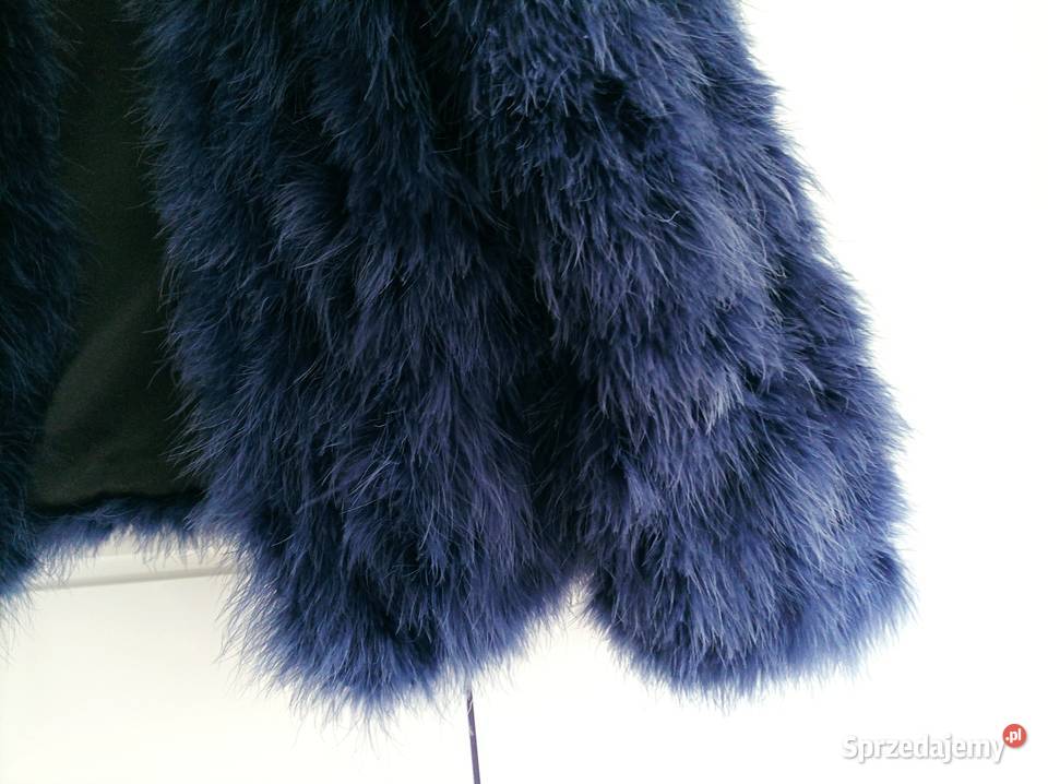 Futro naturalne ze strusich piór kurtka kolorowy