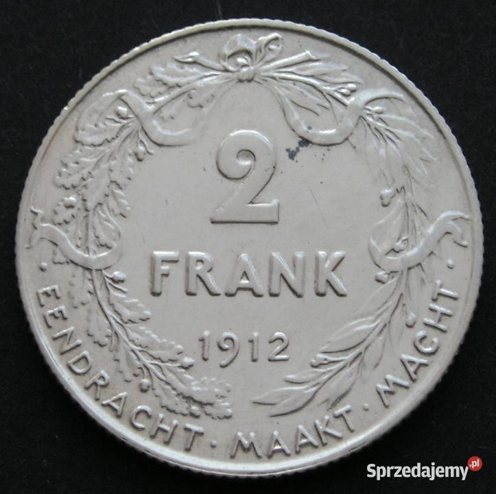 BELGIA 2 FRANKI 1912 KRÓL ALBERT SREBRO Łódź