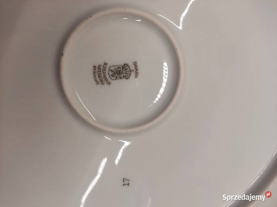 Talerz porcelanowy z kwiatowym wzorem Schumann opolskie Głuchołazy