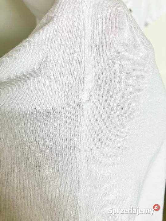Biały tshirt bluzka Zara bawełna kieszonka Nisko