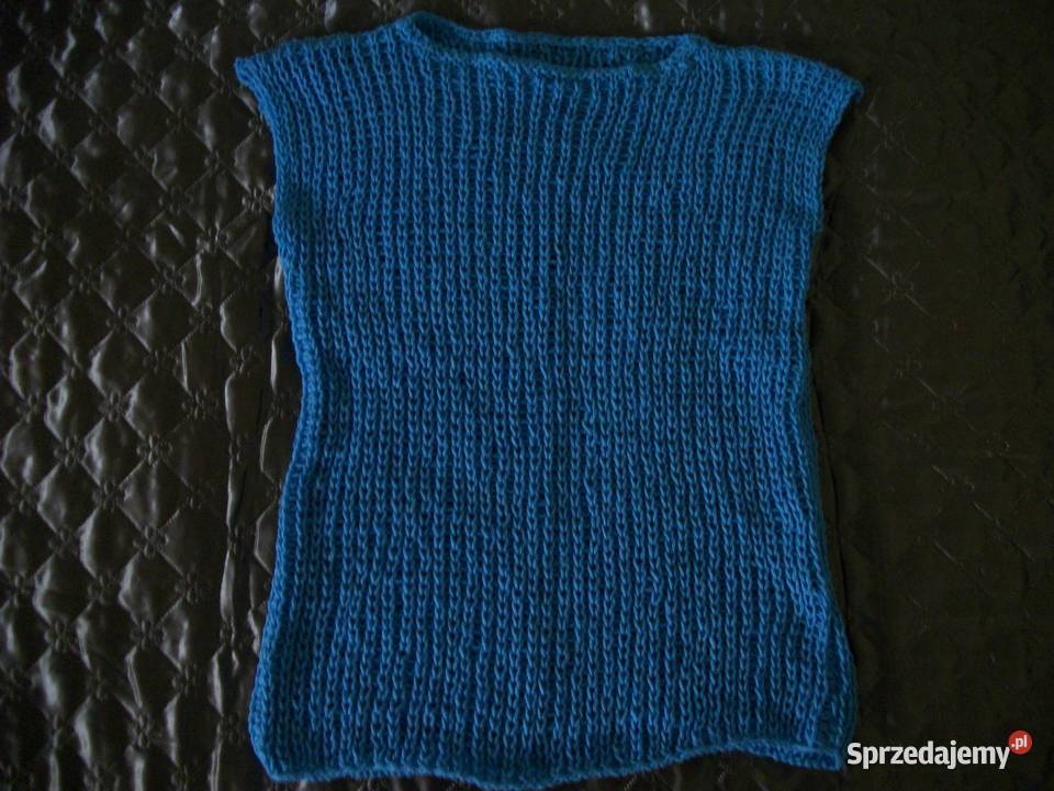 BLUZKA Z BAWEŁNIANEJ PRZĘDZY niebieski