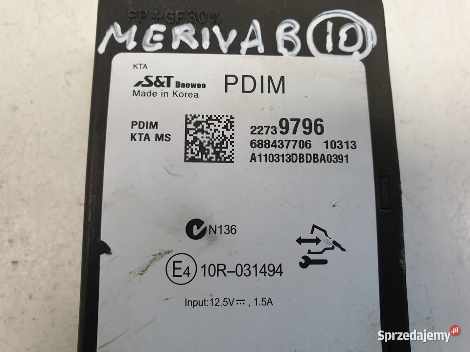 Opel Meriva II B STEROWNIK moduł PDIM 22739796 osobowe lubelskie Janów