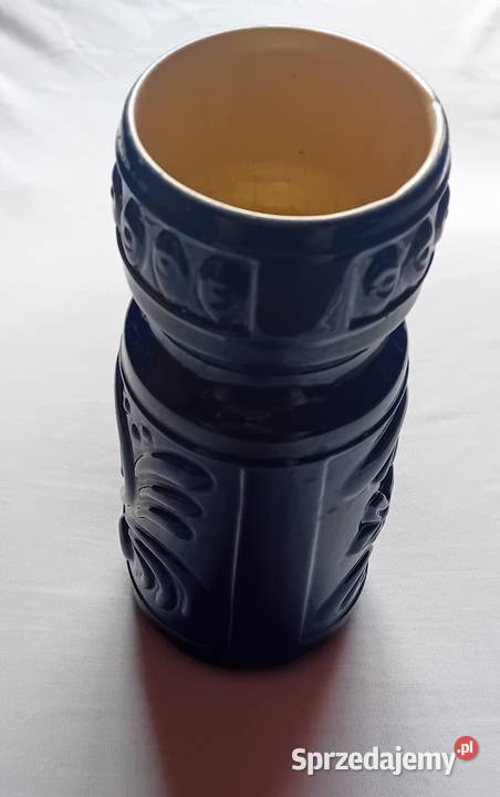 Ceramiczny kobaltowy wazon VEB Grafenroda model wielkopolskie Koźminek sprzedam