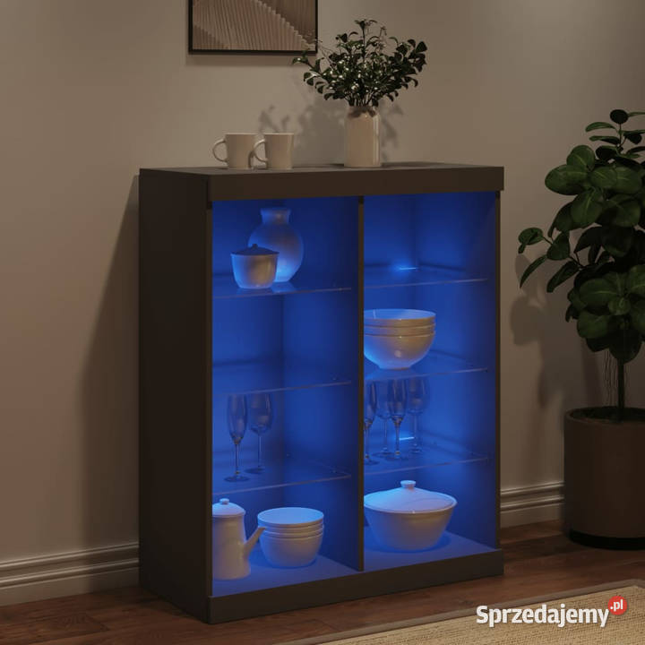 Szafka z oświetleniem LED czarna 81x37x100 Warszawa sprzedam