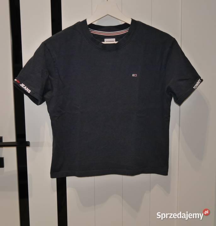 Tommy Hilfiger świetna krótsza koszulka logo 34 niebieski dolnośląskie Wrocław sprzedam