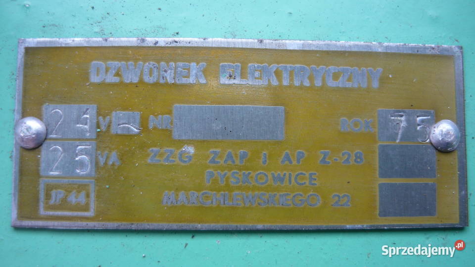 Dzwonek szkolny stary PRL elektryczny 24V podlaskie