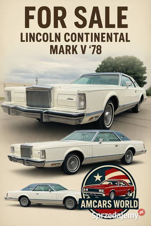 Lincoln Continental Mark V 7.5 V8 | 1978 | 59 tys. mil | Klasyk USA